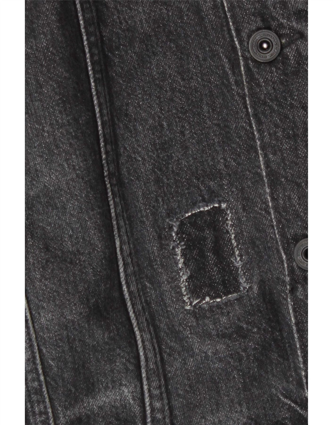Scotch & Soda Herren-Jeansjacke mit Grafik, UK 44, 2XL, graue Baumwolle