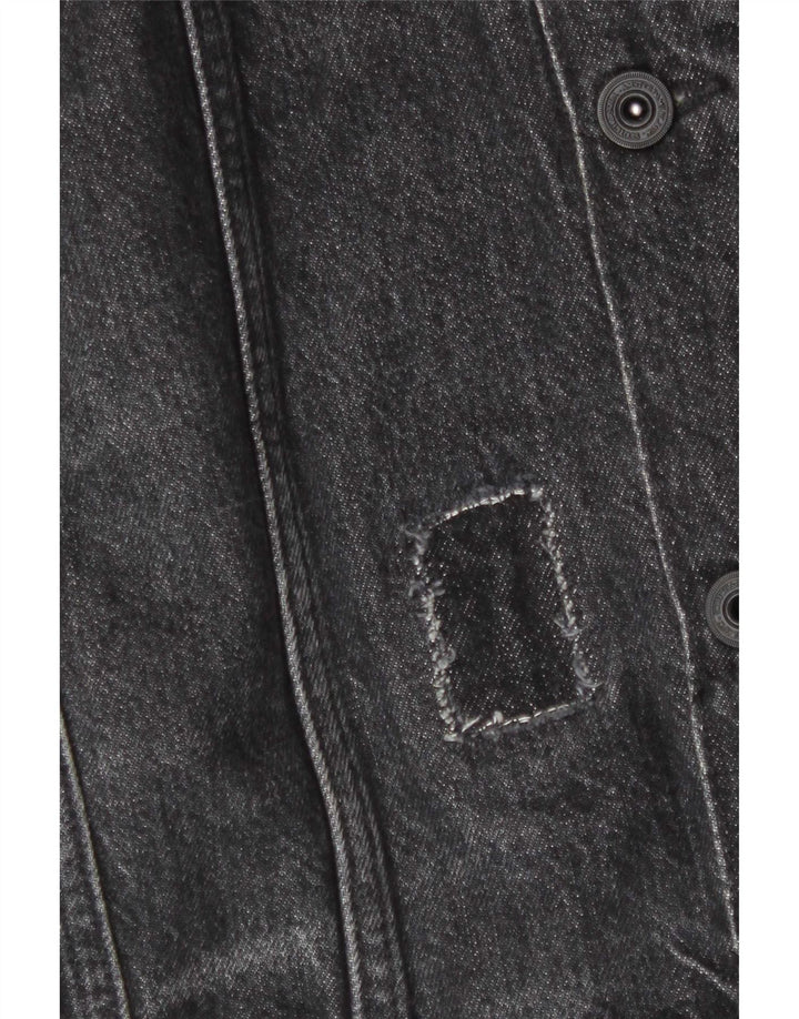 Scotch & Soda Herren-Jeansjacke mit Grafik, UK 44, 2XL, graue Baumwolle