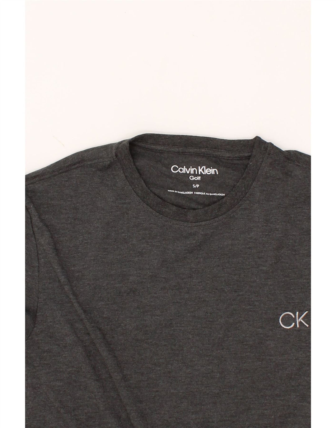 CALVIN KLEIN Mens T-Shirt Top Small Grey Polyester Vintage Calvin Klein and Second-Hand Calvin Klein from Messina Hembry 