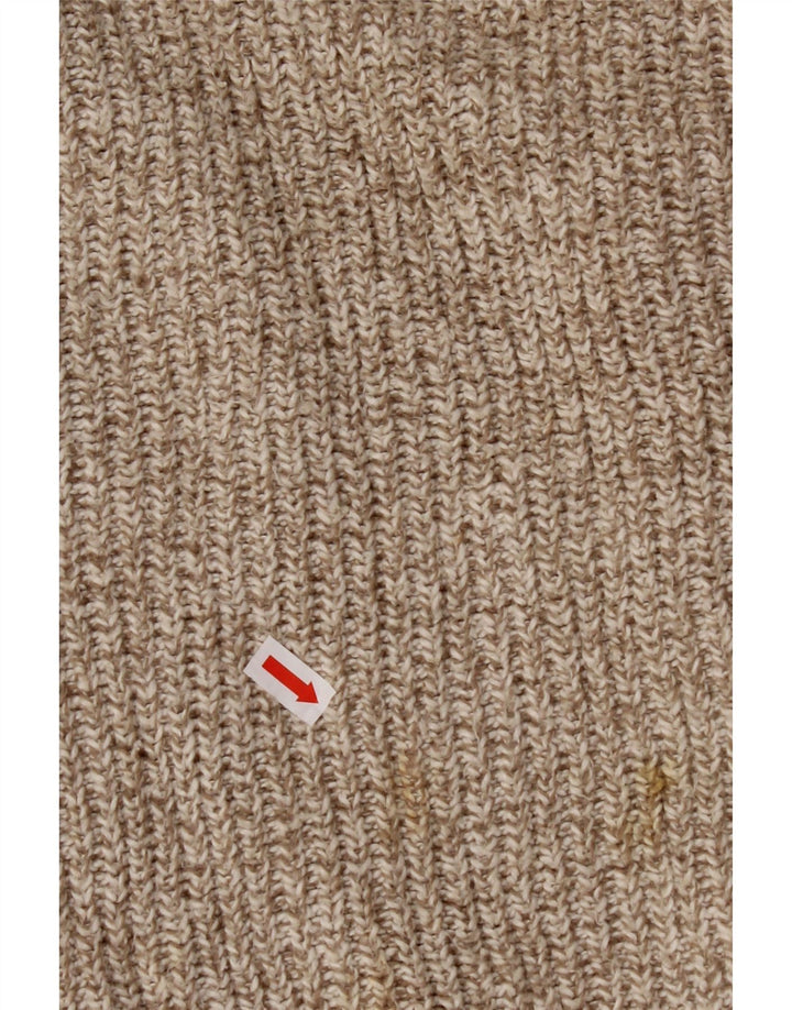 EDDIE BAUER Herren-Pullover, übergroß, Knopfkragen, XL, Beige gefleckt