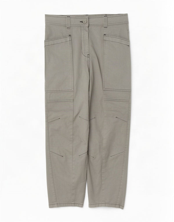Topshop Damen-Cargohose mit hoher Taille, lockere Passform, UK 10, Größe S, W27, L27, Grau