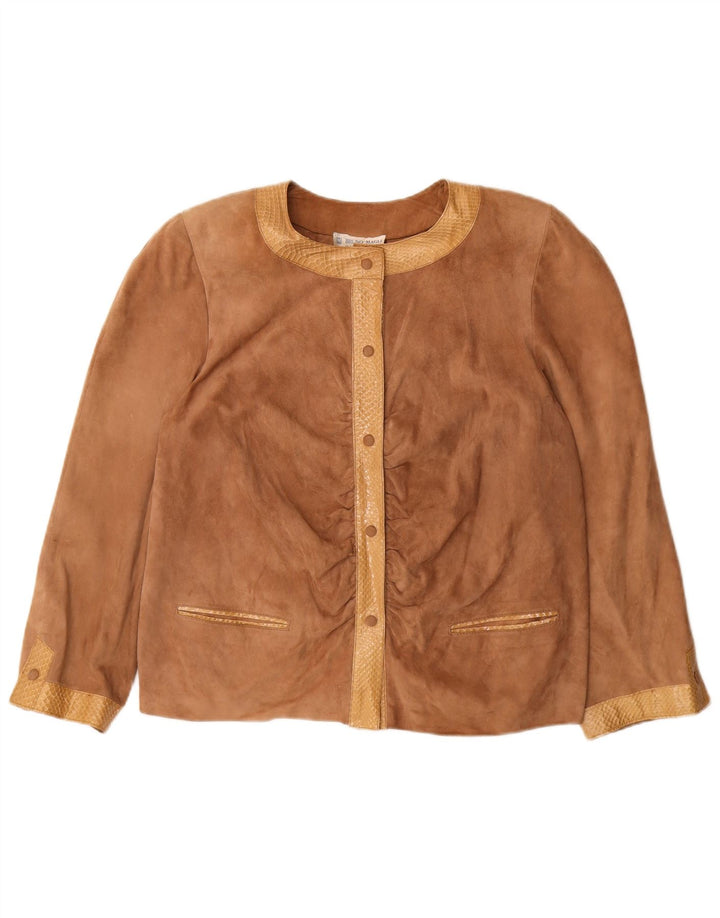 Bruno Magli Damen Wildlederjacke UK 14 Large Braun
