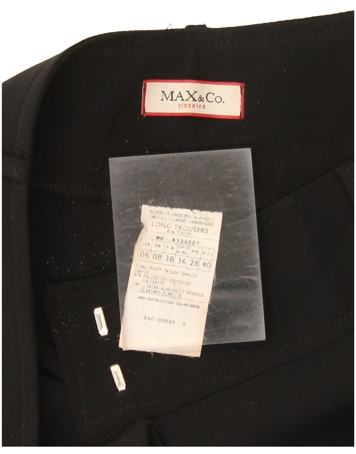 Max & Co. Damen Bootcut-Anzughose UK 8 Small W30 L31 Schwarz Polyester