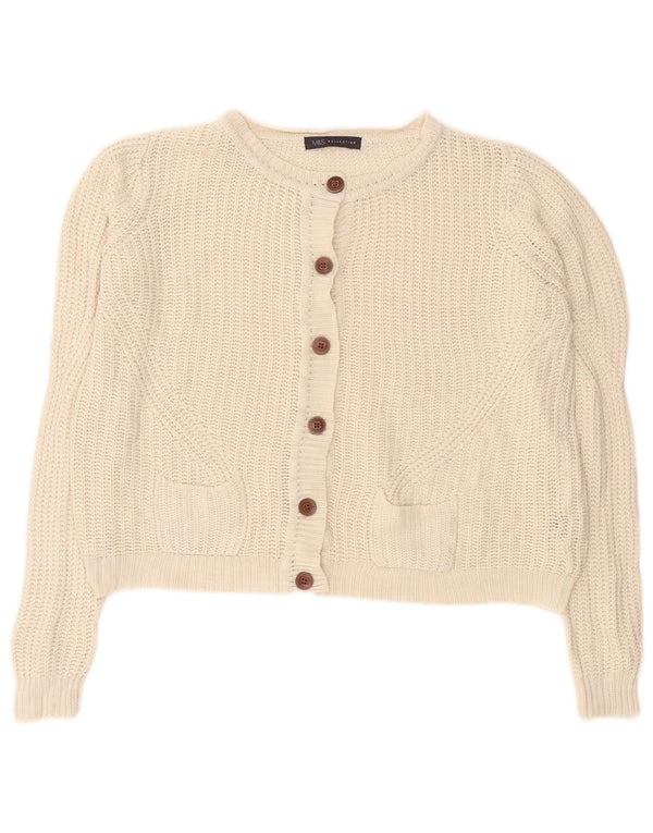 Marks & Spencer Damen Crop Cardigan Pullover UK 10 Small Off White