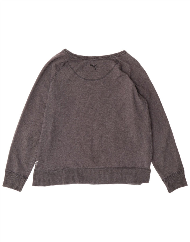 Puma Damen Crop Graphic Sweatshirt Pullover UK 16 Large Grau