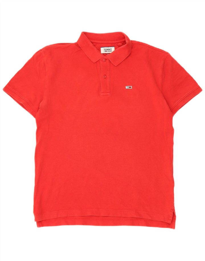 Tommy Hilfiger Herren-Poloshirt aus mittelroter Baumwolle