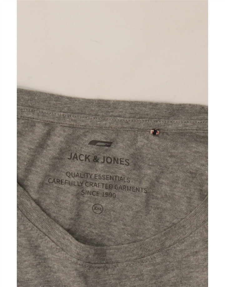 JACK & JONES Mens Graphic T-Shirt Top 2XL Grey Cotton Vintage Jack & Jones and Second-Hand Jack & Jones from Messina Hembry 