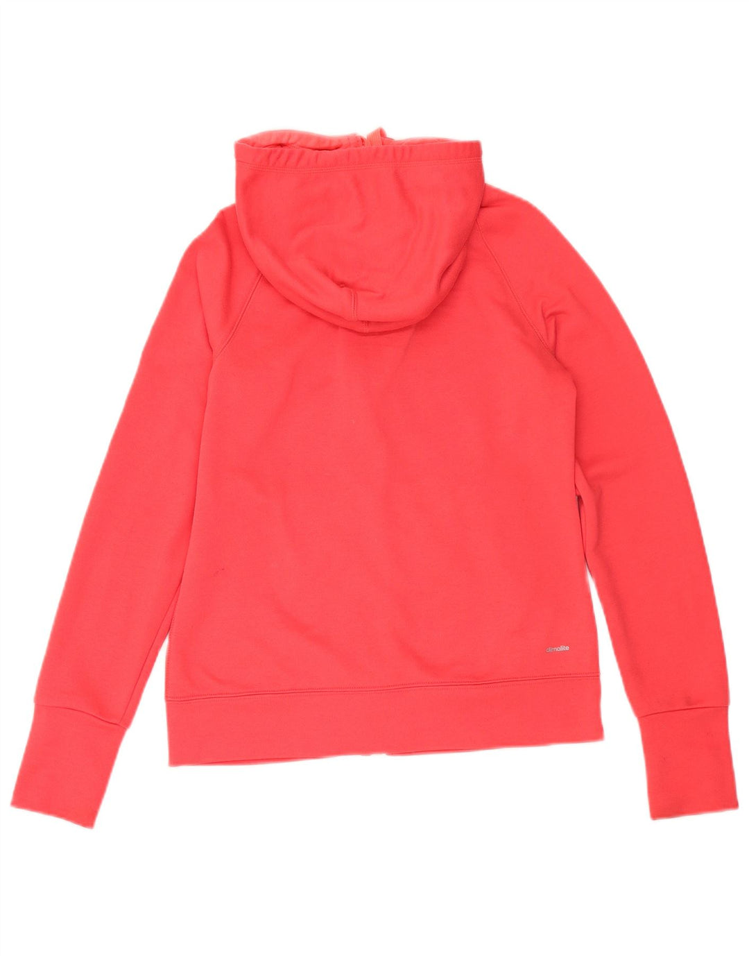 ADIDAS Womens Climalite Zip Hoodie Sweater UK 8/10 Small Red Polyester