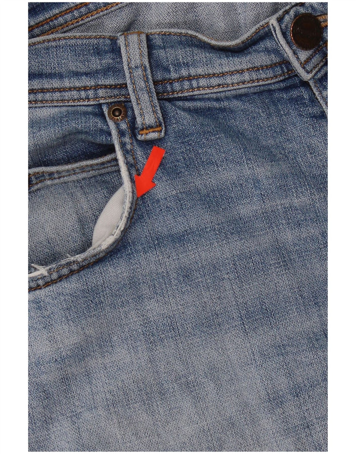 Wrangler Herren Distressed Denim Shorts W34 Große blaue Baumwolle