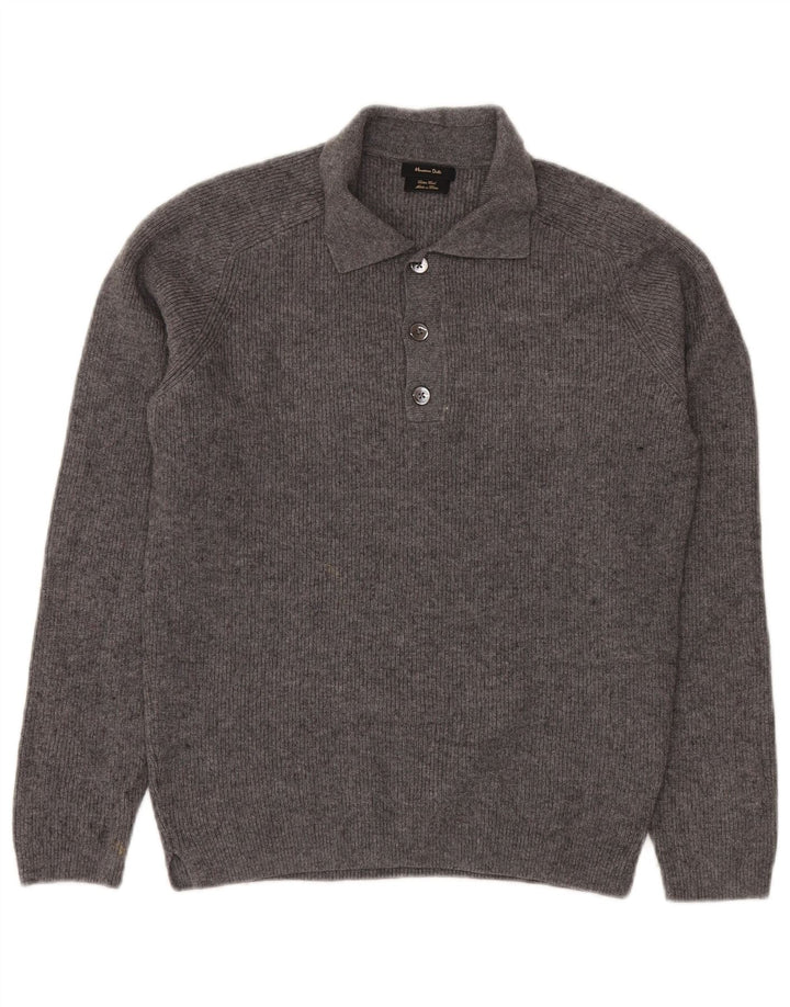 Massimo Dutti Herren Rollkragenpullover aus mittelgrauer Wolle