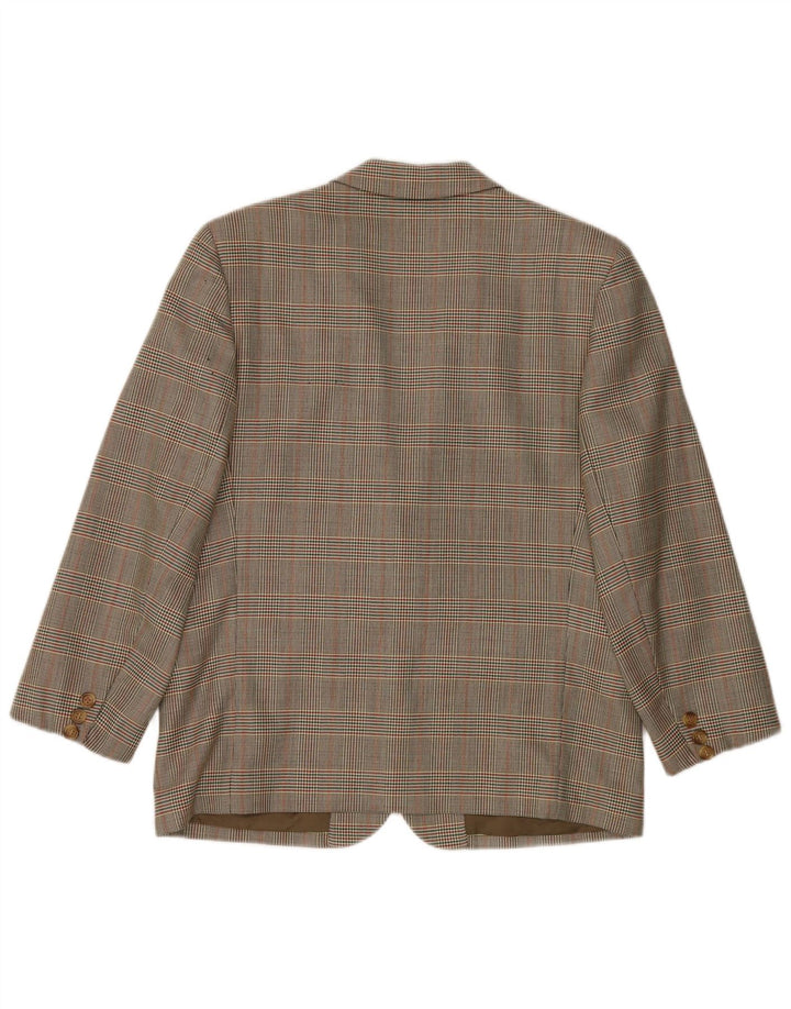 Burberrys Damen-Blazerjacke mit 2 Knöpfen, UK 14, große grüne Wolle mit Hahnentrittmuster