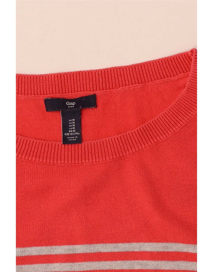 Gap Damen-Pullover mit U-Boot-Ausschnitt, Gr. 14, mittelrot gestreift