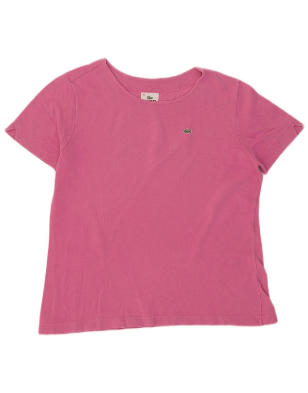 Lacoste Damen T-Shirt Top Größe 48 XL Rosa Baumwolle
