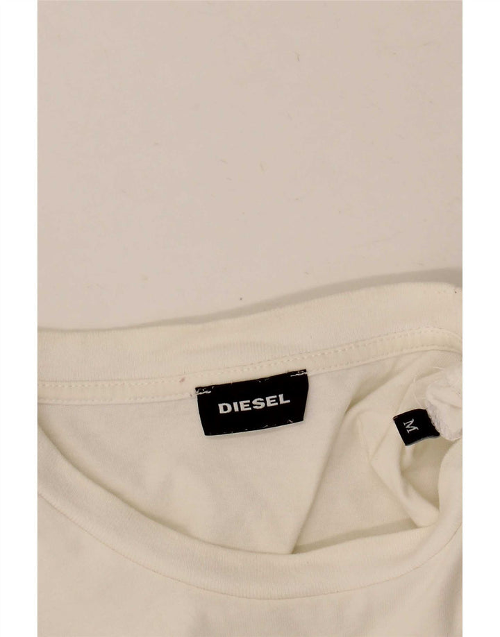 Diesel Herren Grafik-T-Shirt-Oberteil Mittelweiß