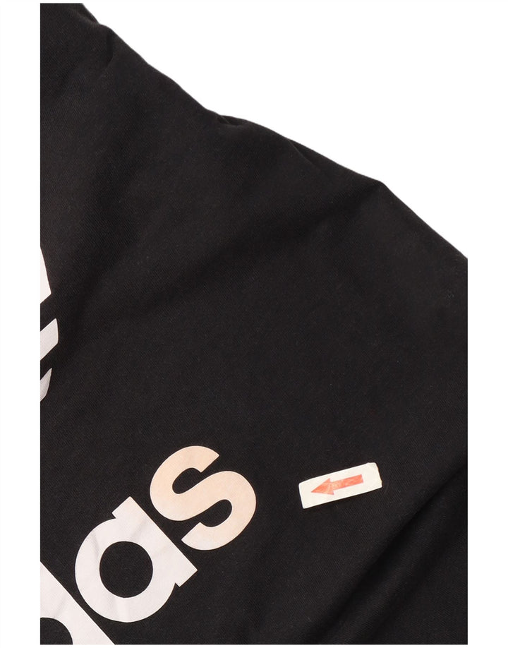 Adidas Damen Graphic T-Shirt Top UK 14 Medium Schwarz