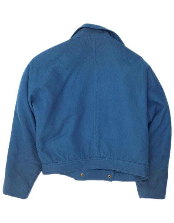 Vintage Damen Oversized Blazer Jacke EU 42 Große blaue Wolle