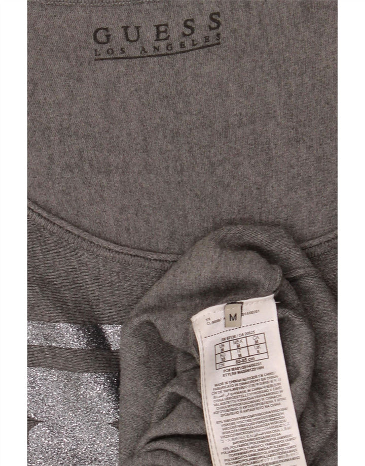 GUESS Womens Oversized Oversized Graphic Top 3/4 Sleeve UK 8 Small Grey Vintage Guess and Second-Hand Guess from Messina Hembry 