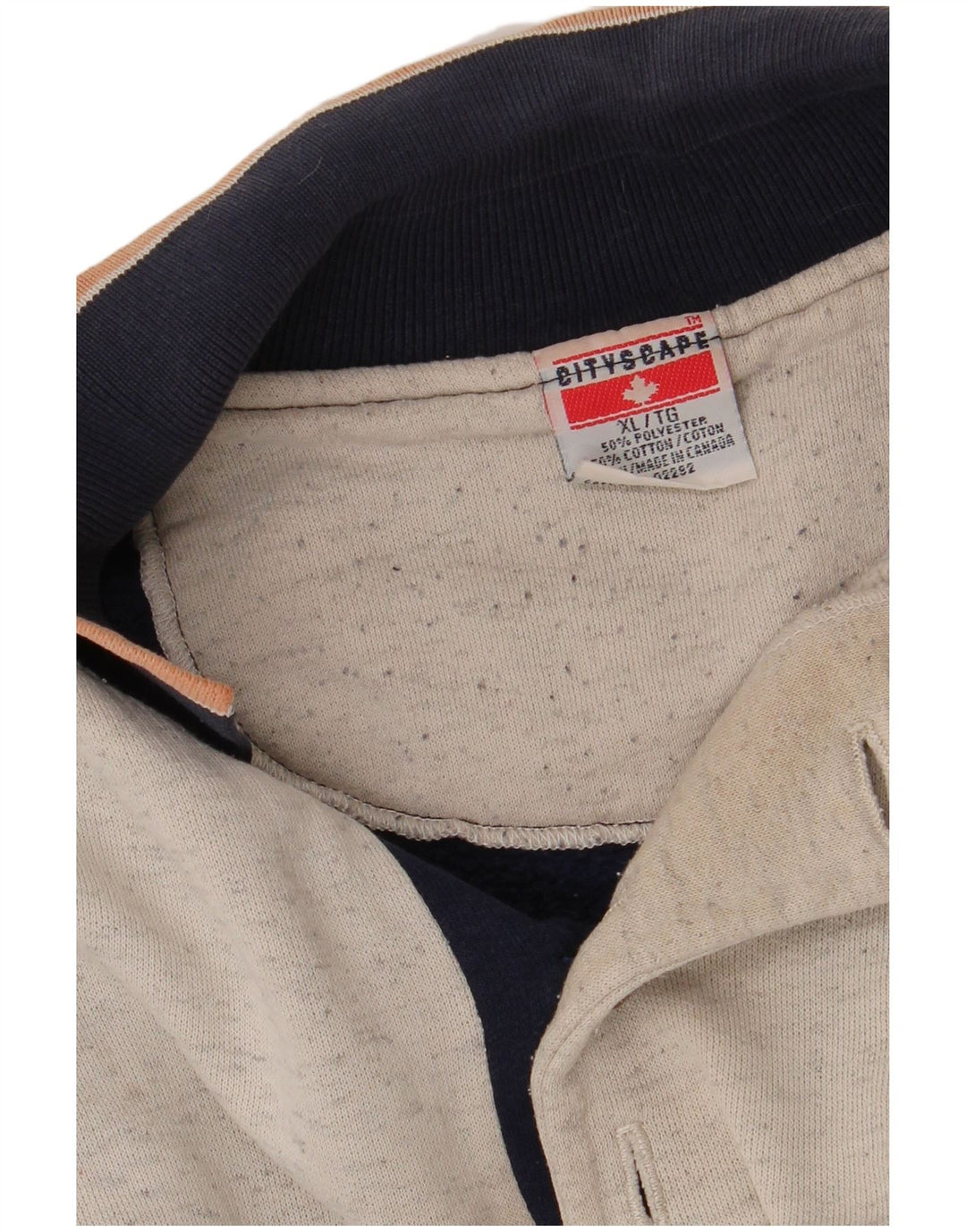 Vintage Herren-Sweatshirt mit Rollkragen, XL, Marineblau, Farbblock-Polyester