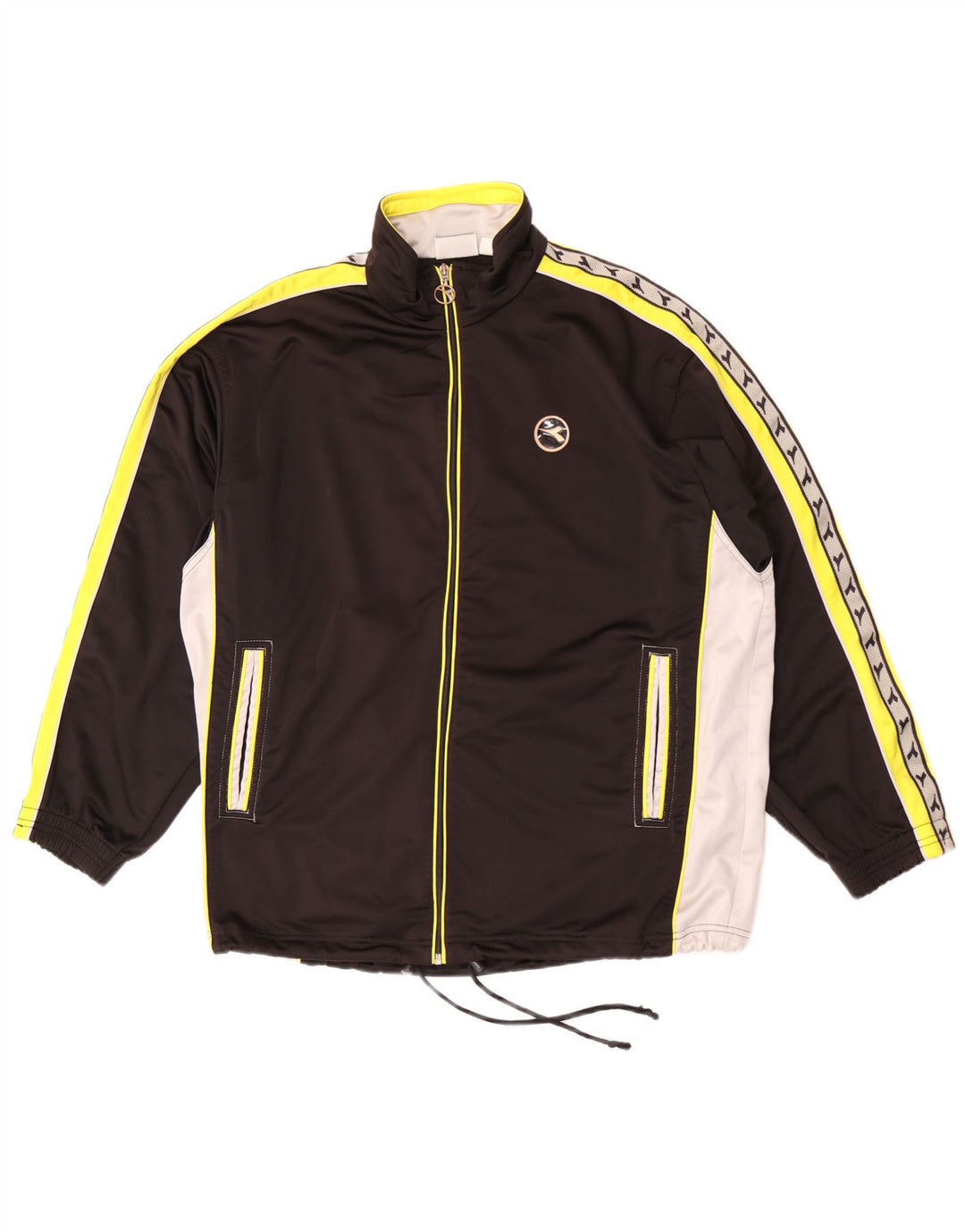 Diadora Herren-Trainingsanzugoberteil mit Grafik, UK 38, Mittelschwarz, Farbblock