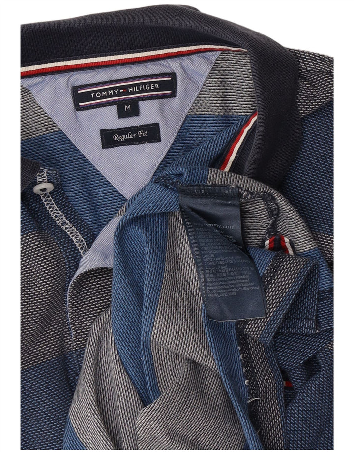 Tommy Hilfiger Herren-Poloshirt mit normaler Passform, mittelblau, gestreift, Baumwolle