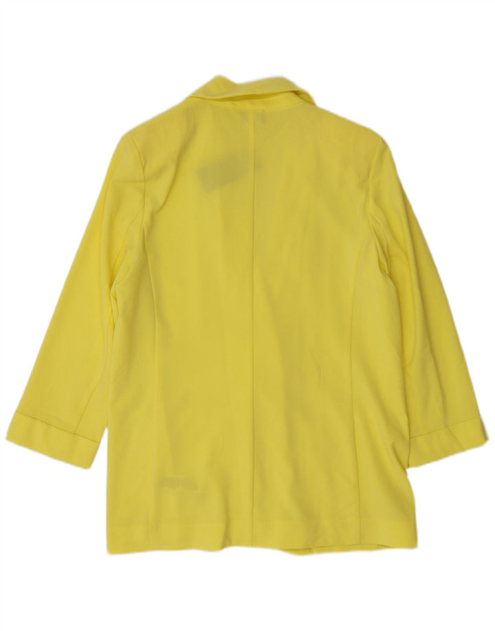 Marks & Spencer Offene Blazerjacke für Damen mit 3/4-Ärmeln, UK 12, Mittelgelb