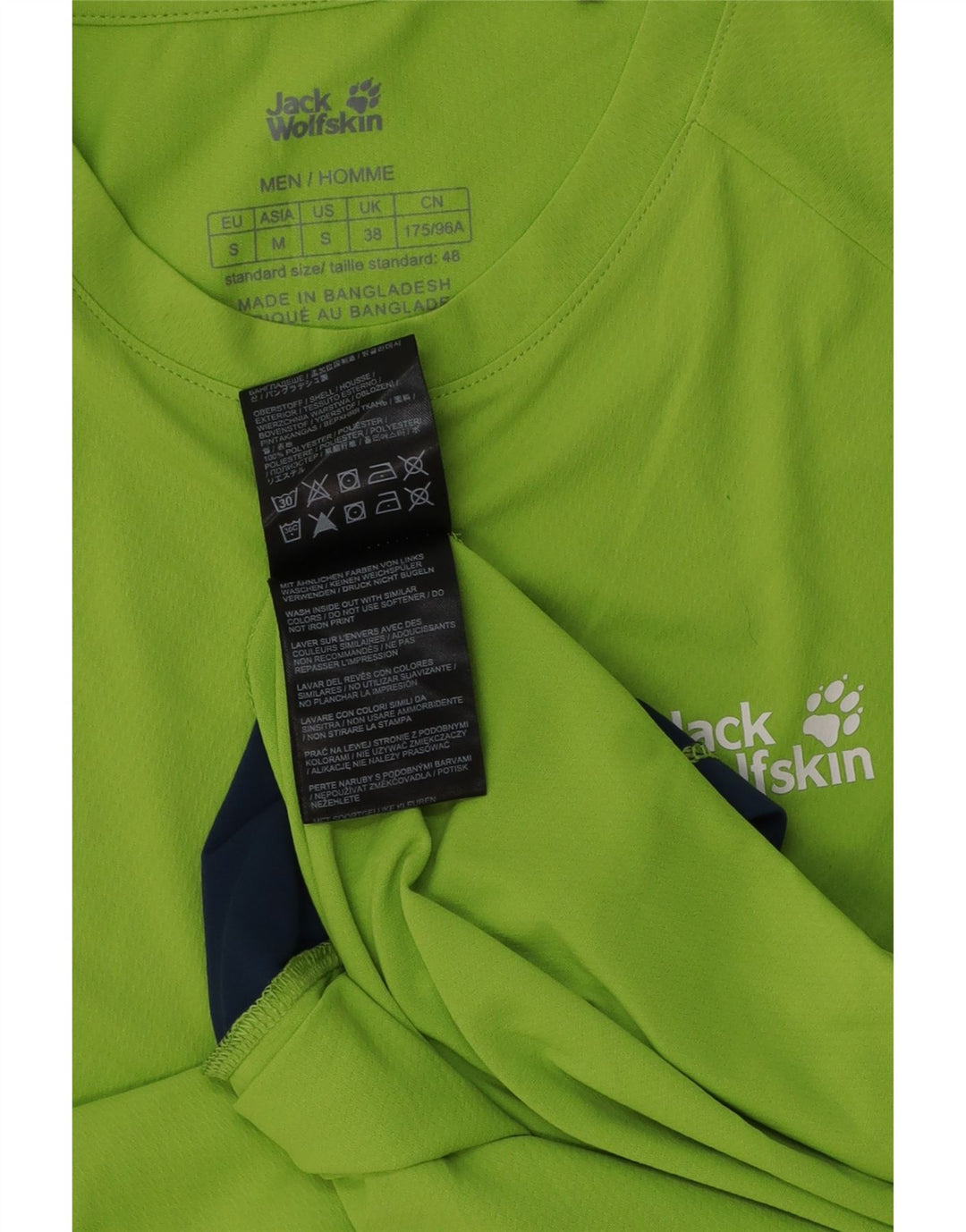 Jack Wolfskin Herren T-Shirt Top Small Grün Colourblock Polyester