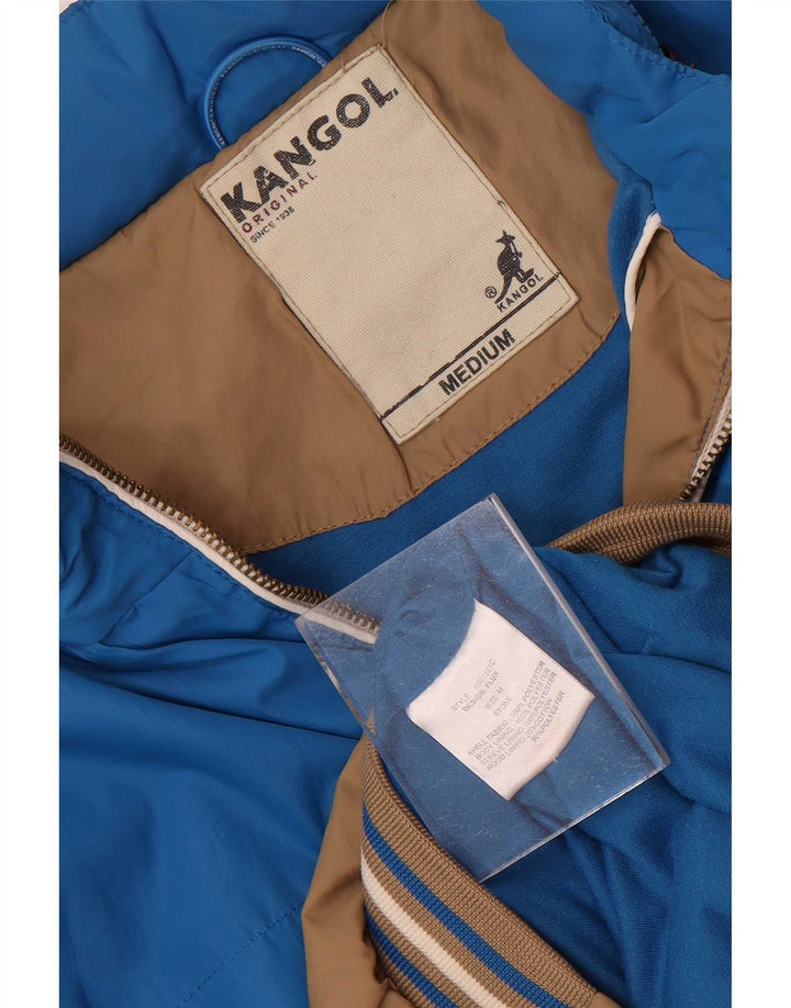 Kangol Herren-Bomberjacke mit Kapuze, UK 38, mittelbraunes Farbblock-Polyester