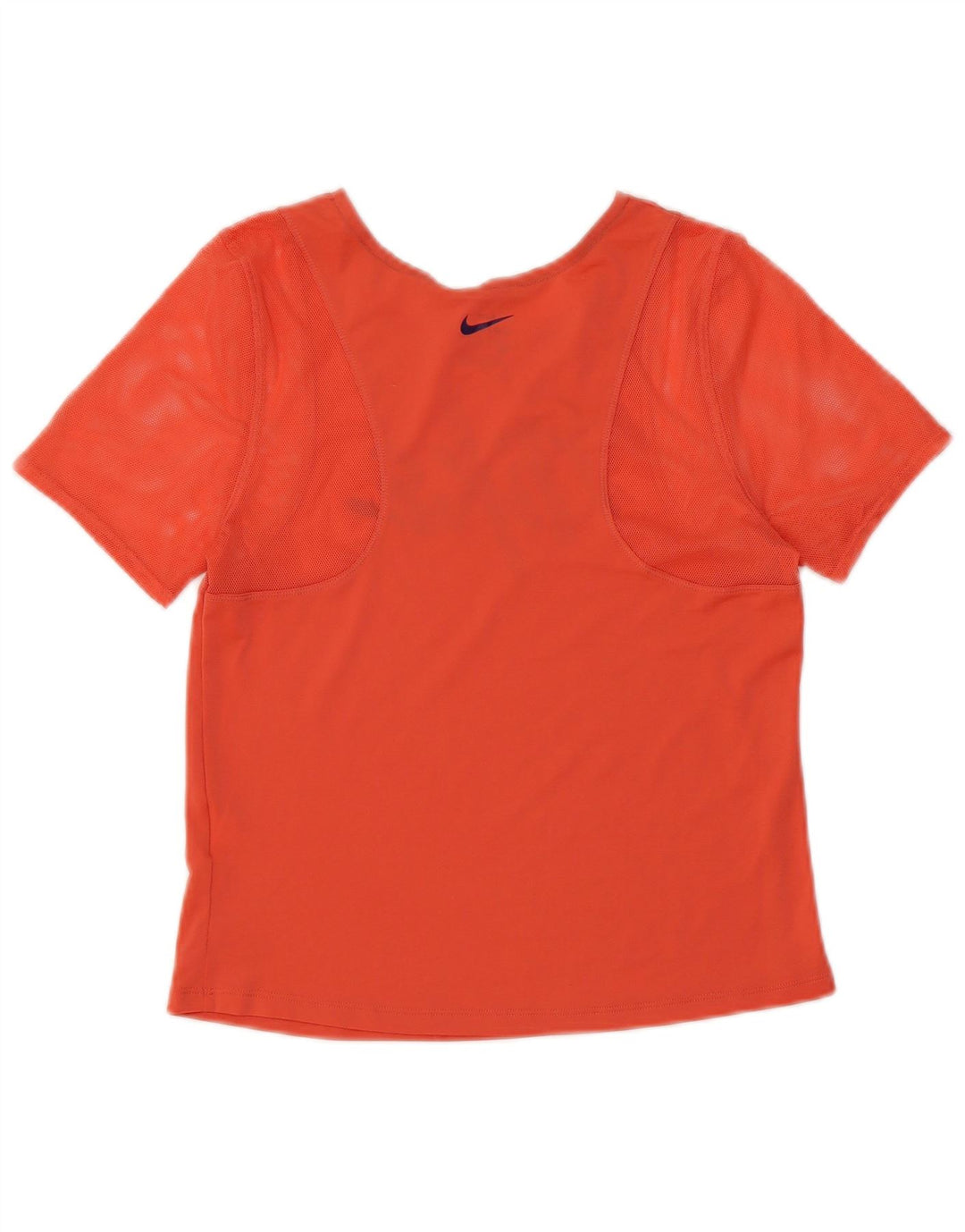 NIKE Damen Dri Fit Crop Graphic T-Shirt Top UK 10 Small Orange