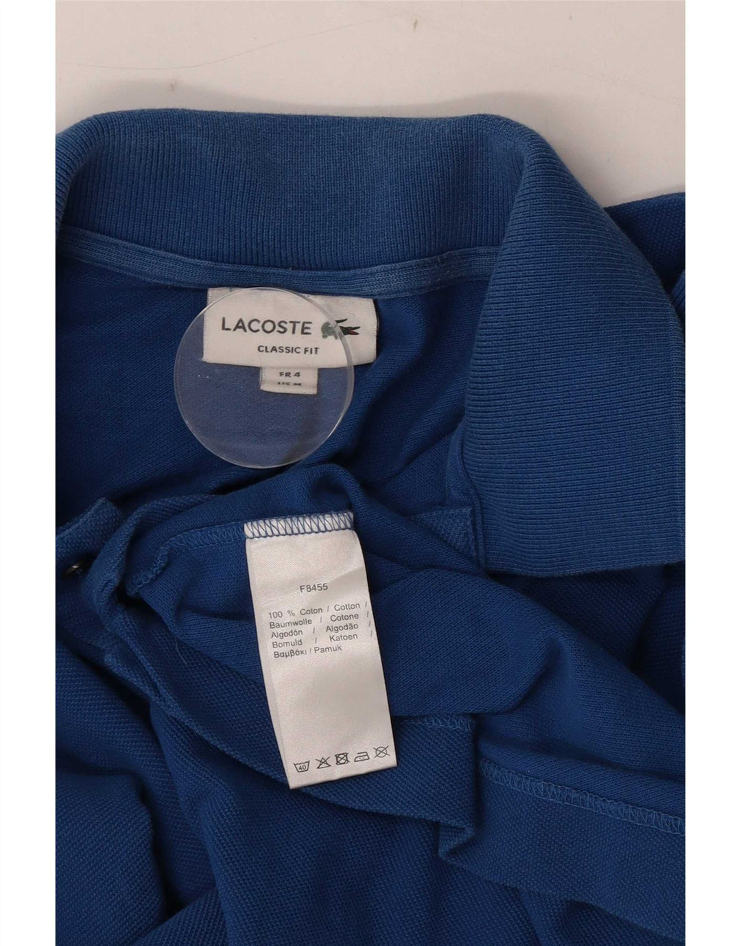 Lacoste Herren-Poloshirt mit klassischer Passform, Größe 4, mittelblaue Baumwolle