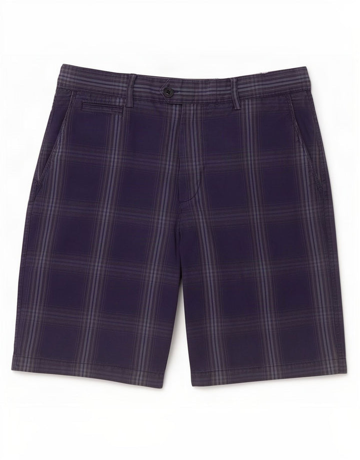 Marks & Spencer Herren-Chinoshorts, Größe L, W34, blau kariert, Baumwolle