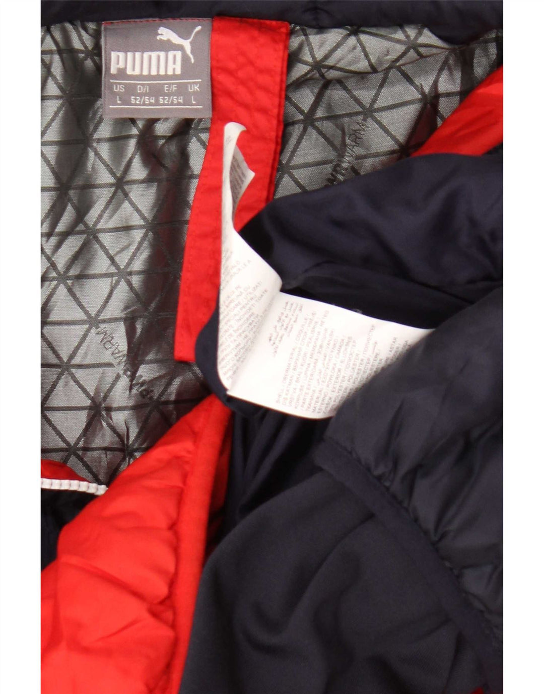 Puma Herren-Kapuzenjacke, gepolstert, Größe 40, Größe L, Rot, Colourblock-Polyester
