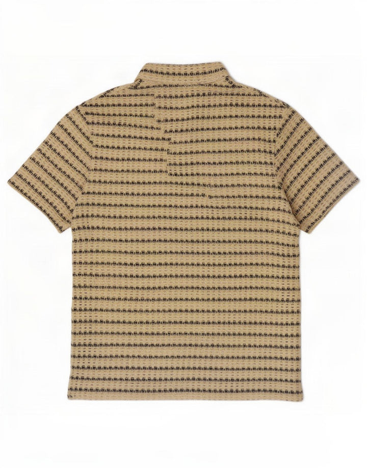 Durchsichtiges Poloshirt für Herren von Zara aus mittelgelber, gestreifter Baumwolle