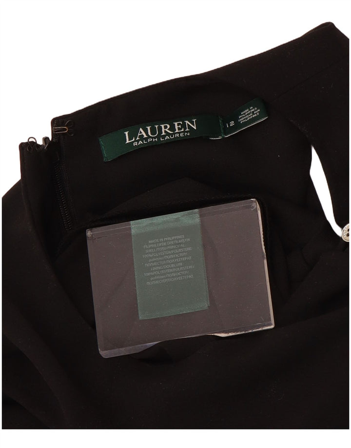 Ralph Lauren Damen-Overall, ärmellos, US 12, Größe L, Schwarz, Polyester