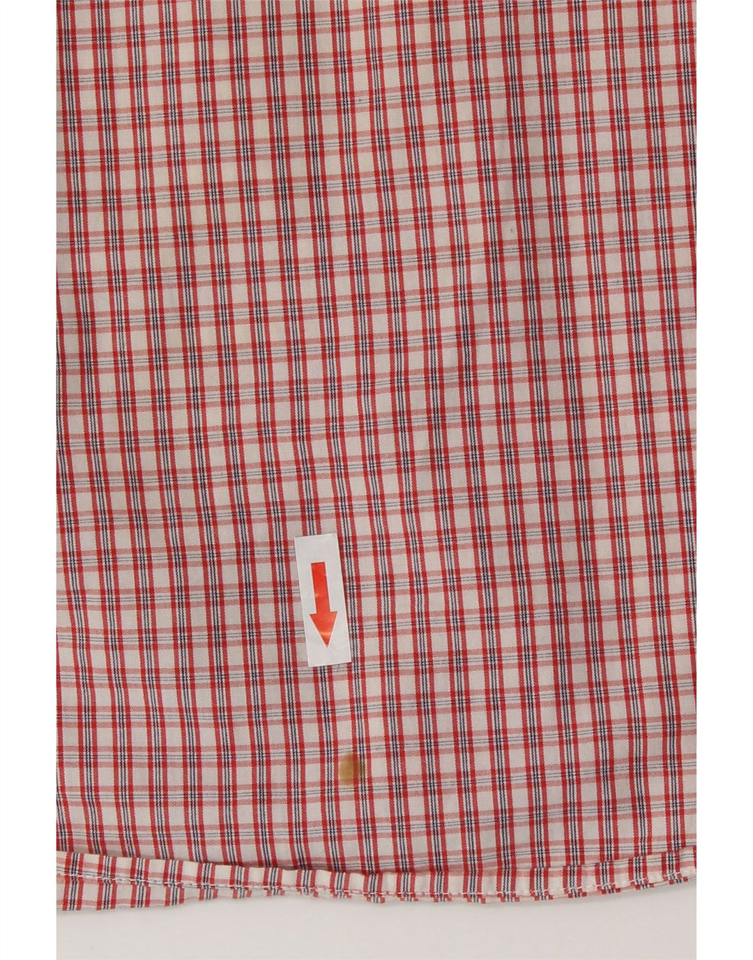 Benetton Herren-Kurzarmhemd XL, rot kariert, Baumwolle