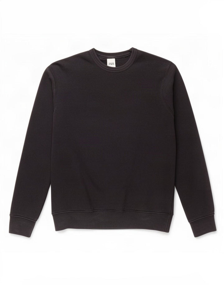 Zara Herren-Sweatshirt-Pullover, groß, schwarze Baumwolle