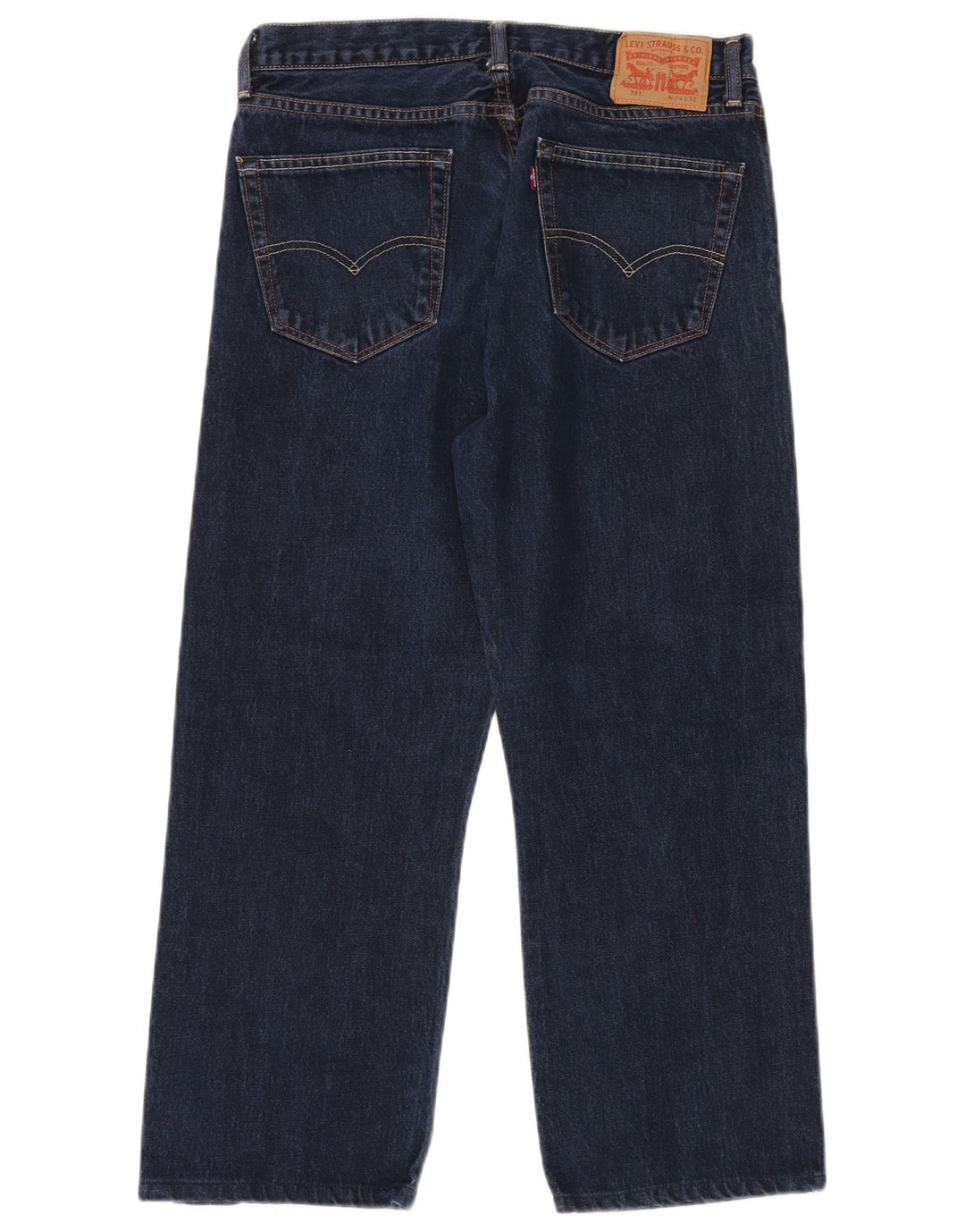 LEVI'S Herren 751 Straight Jeans W34 L28 Marineblaue Baumwolle