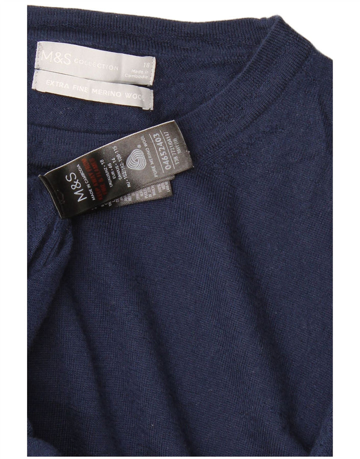 MARKS & SPENCER Damen-Pullover mit U-Boot-Ausschnitt, Gr. 18, XL, Marineblau