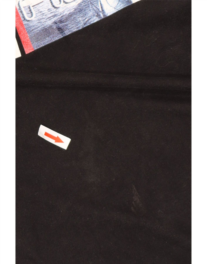 FILA Herren Grafik T-Shirt Top XL Schwarz Baumwolle