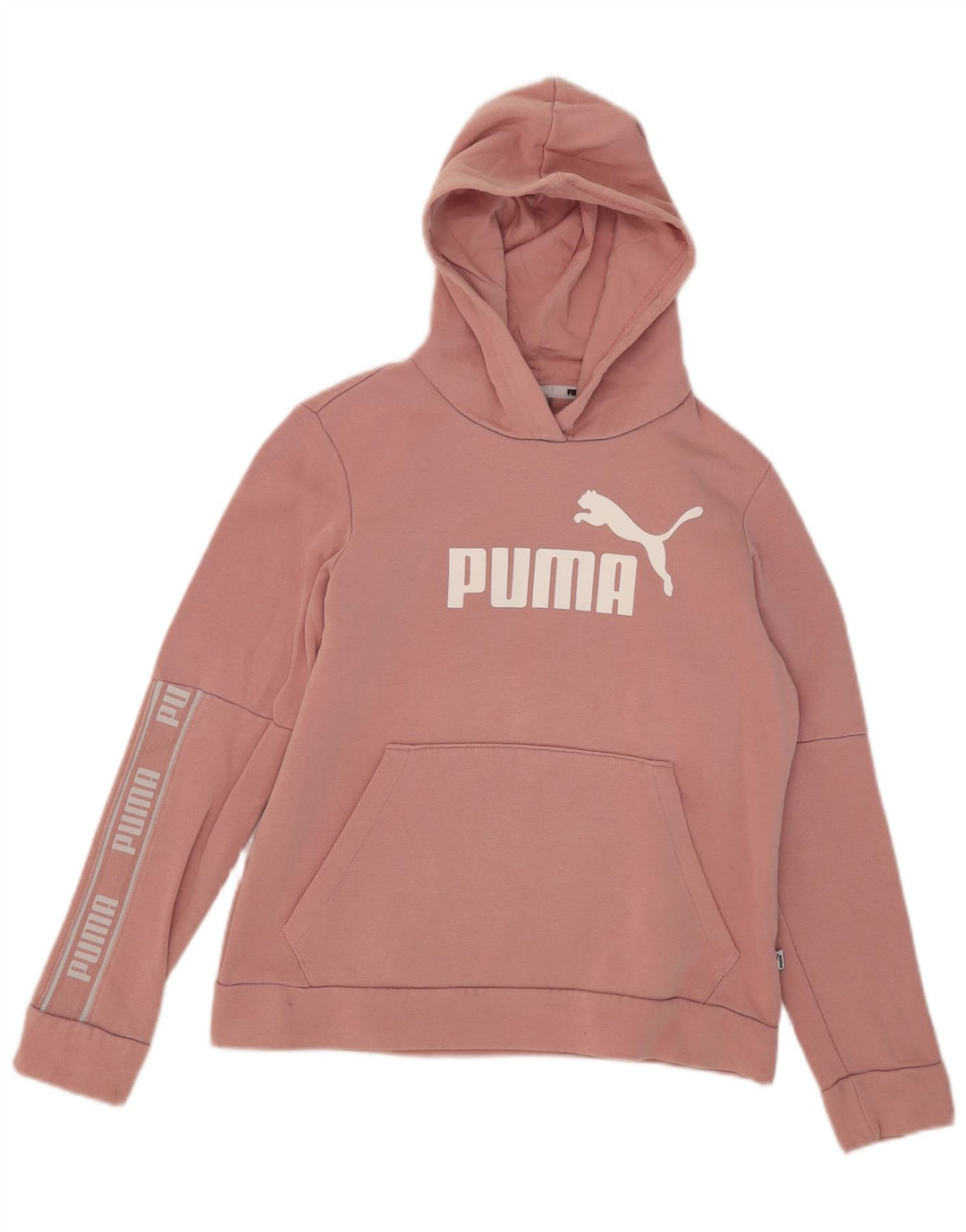 Puma Damen Graphic Hoodie Pullover UK 14 Mittelrosa