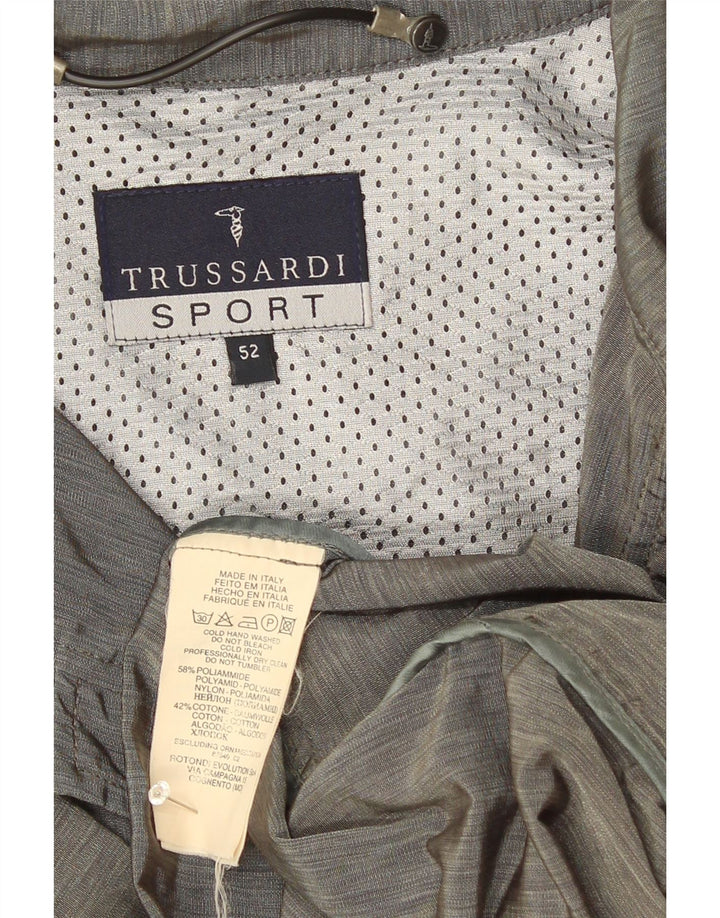 Trussardi Herren-Utility-Jacke IT 52 XL Graues Polyamid