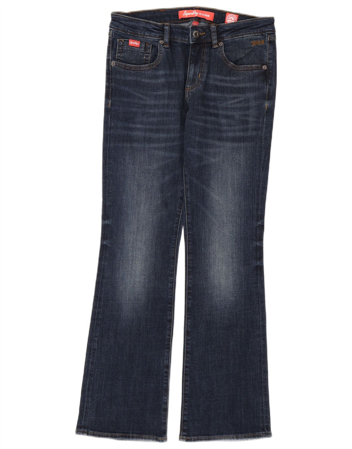 SUPERDRY Damen Bootcut-Jeans W28 L30 Blaue Baumwolle