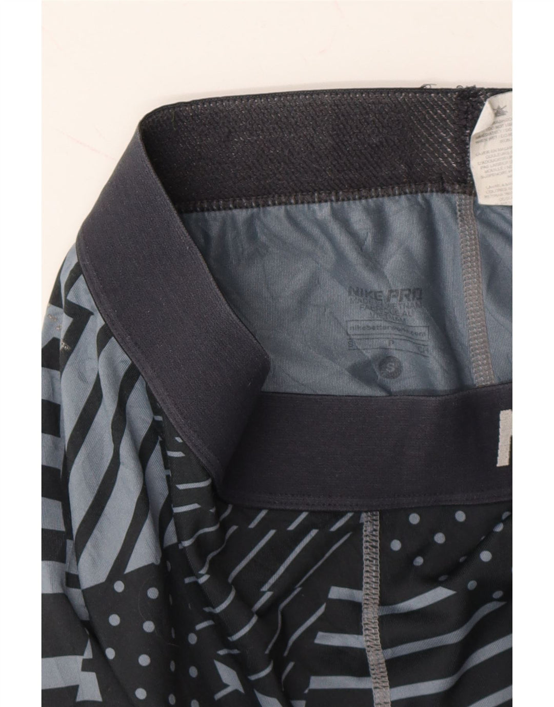 NIKE Womens Graphic Capri Leggings UK 10 Small Navy Blue Geometric Vintage Nike and Second-Hand Nike from Messina Hembry 