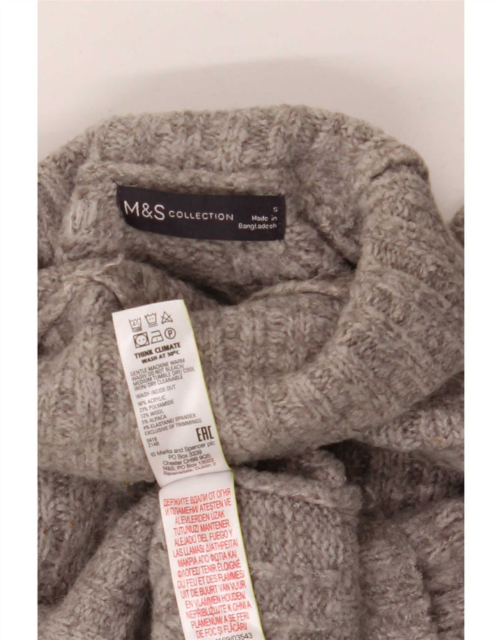 Marks & Spencer Damen-Pullover mit Rollkragen, übergroß, Gr. 10, Größe S, Grau