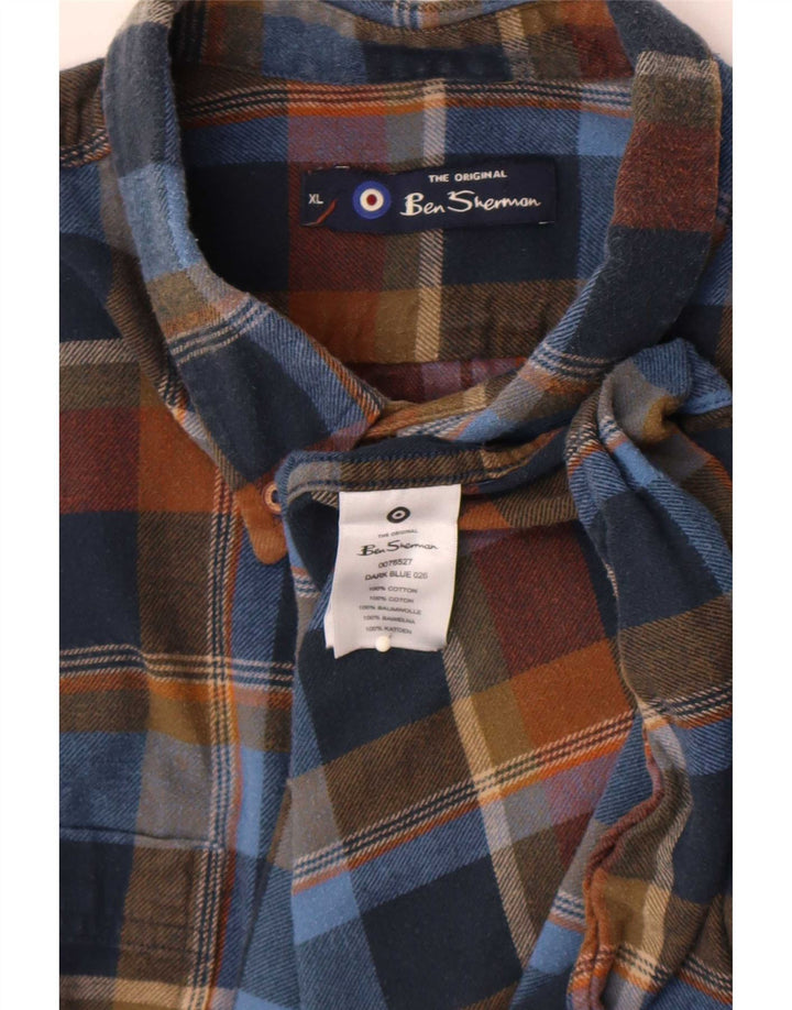 Ben Sherman Herren-Flanellhemd XL, mehrfarbig, kariert, Baumwolle