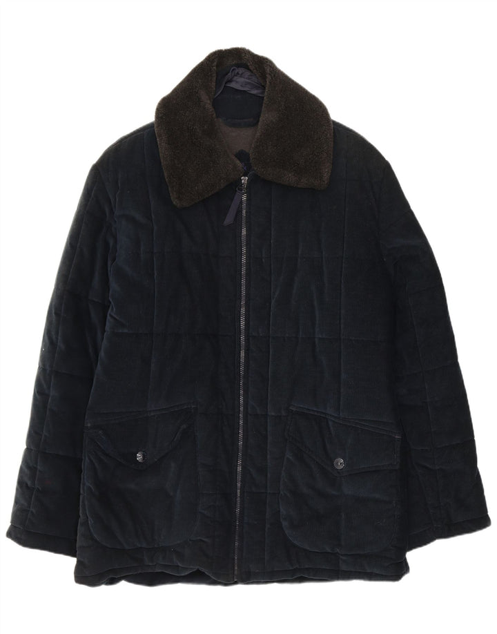 Gepolsterte Cordjacke für Herren von Belfe & UK 38, mittelmarineblaue Baumwolle