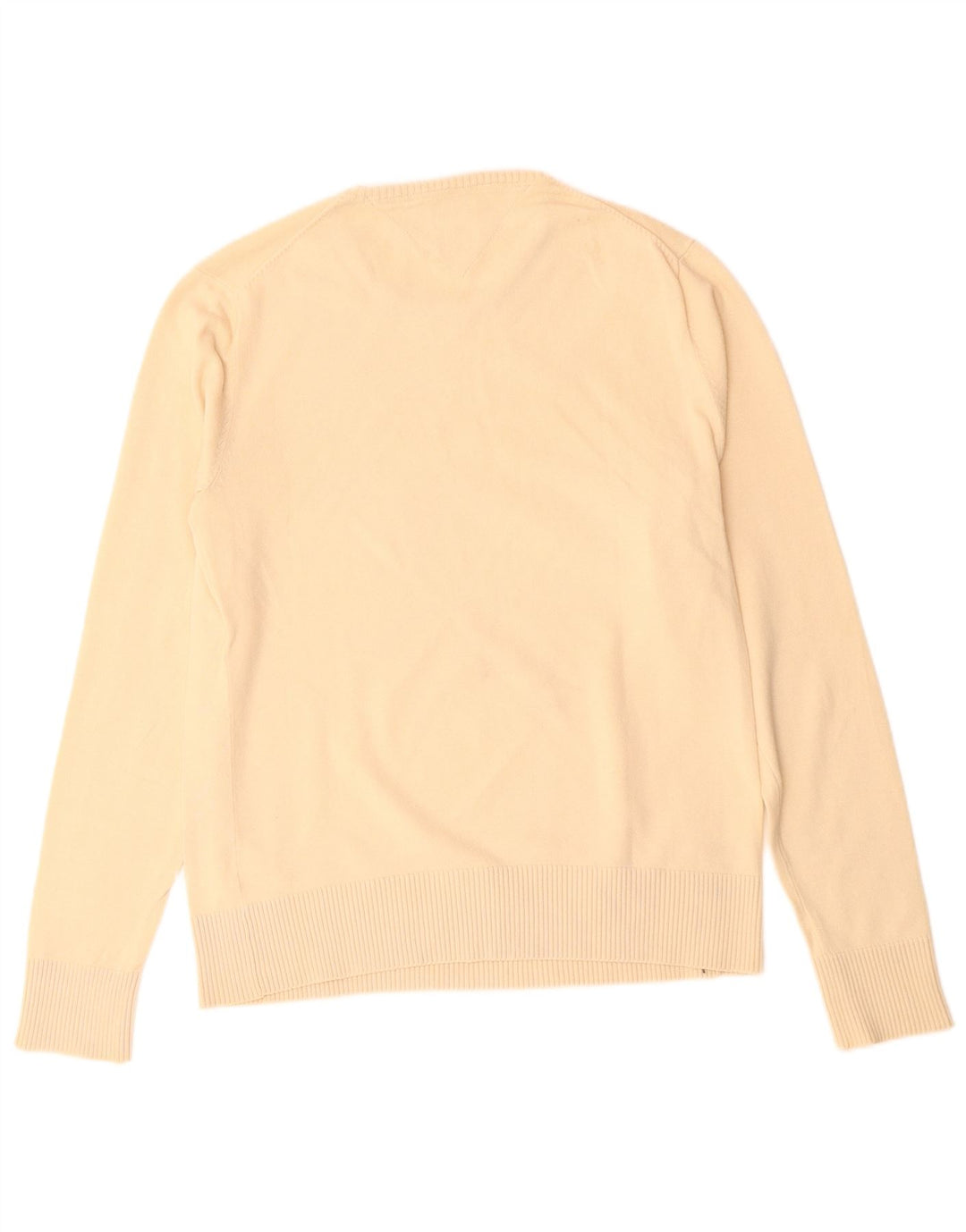 TOMMY HILFIGER Herren-Pullover mit Rundhalsausschnitt, Größe S, beige, Baumwolle