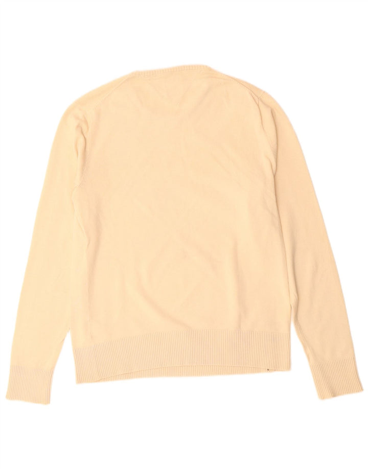 TOMMY HILFIGER Herren-Pullover mit Rundhalsausschnitt, Größe S, beige, Baumwolle