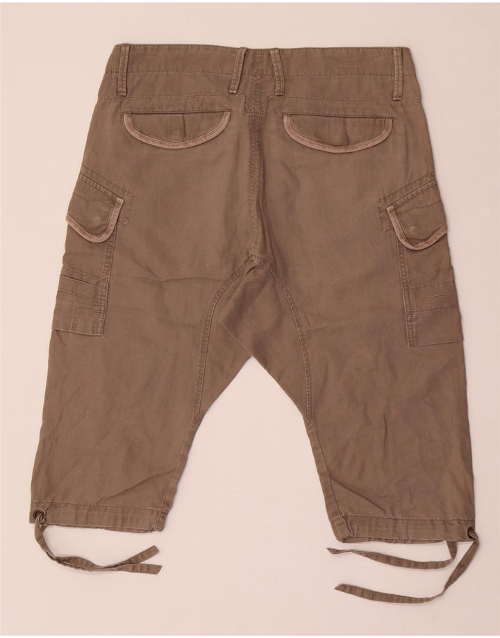 Replay Damen-Cargoshorts mit hoher Taille, W32, Größe L, Grau, Baumwolle