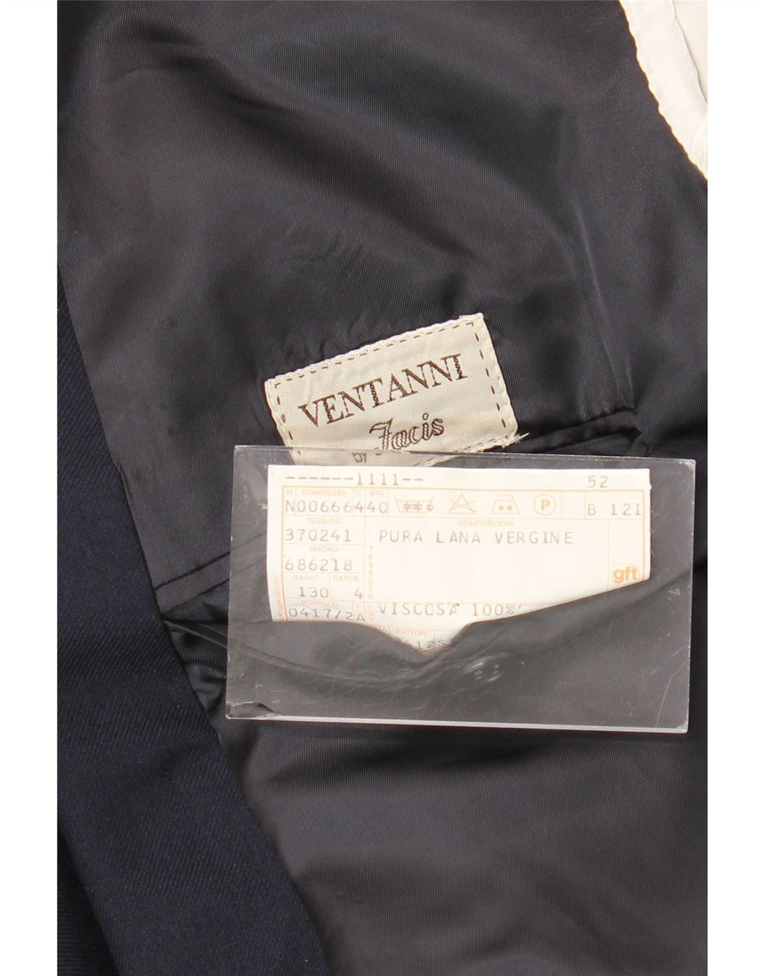 FACIS Herren Zweireihiger Blazer IT 52 XL Marineblaue Schurwolle