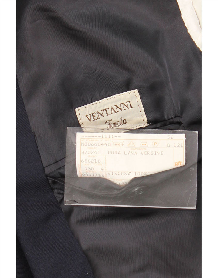 FACIS Herren Zweireihiger Blazer IT 52 XL Marineblaue Schurwolle